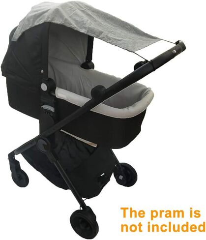 OERTUFU Stroller Sun Shade Baby Stroller Sun Cover,Universal Pram Sunshade for Pushchair, Buggy and Carrycot, Sun Stroller with UV Protection 50+, Sun Shade Blackout Blind Black, Grey 50x30x67cm in Saudi Arabia
