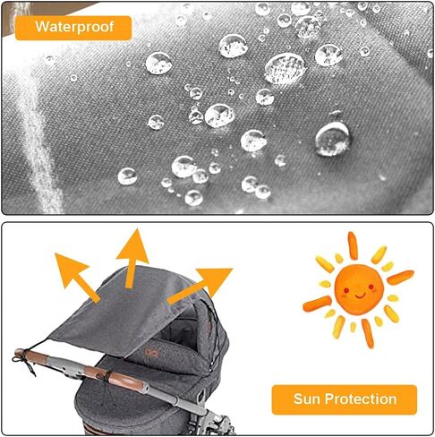 Stroller Cover for Sun, Universal Foldable Stroller Sun Shade, SPF 50 UV Protection, Infant Newborn Outdoor Stroller Shade Canopy Attachment for Summer in Saudi Arabia