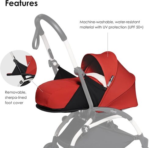 BABYZEN YOYO 0+ Newborn Pack, Black - Includes Mattress, Canopy, Head Support & Foot Cover - Requires YOYO2 Frame (Sold Separately) in Saudi Arabia