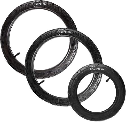 16" Back and 12.5" (2+1) Front Wheel Replacement Inner Tubes and Tires | Compatible with BoB Stroller Tire Revolution SE/Pro/Flex/SU/Ironman - Made from BPA/Latex Free Premium Quality Butyl Rubber in Saudi Arabia