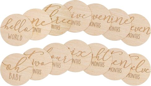 Pearhead Arch Milestone Props, Reversible Photo Props, Baby Growth and Pregnancy Growth Cards, Gender Neutral Baby Photo Prop, Wooden Arched Discs in Saudi Arabia