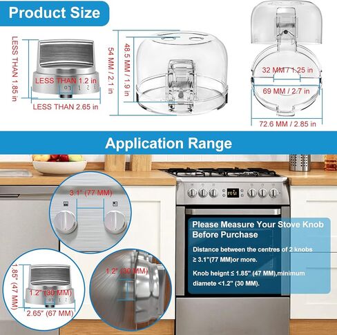 Stove Knob Covers for Child Safety,AOSITE 5 Pack Upgraded Gas Knob Covers for Kids Stove Guard with Strong Adhesive, Durable Design Childproof Oven Knob Locks for Babies and Pets,No Screws or Drill in Saudi Arabia