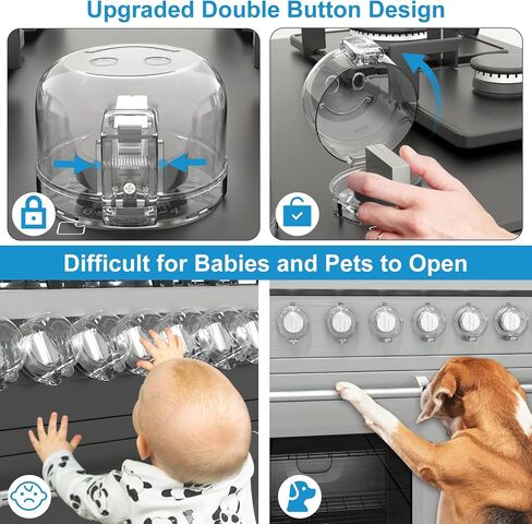 Stove Knob Covers for Child Safety,AOSITE 5 Pack Upgraded Gas Knob Covers for Kids Stove Guard with Strong Adhesive, Durable Design Childproof Oven Knob Locks for Babies and Pets,No Screws or Drill in Saudi Arabia
