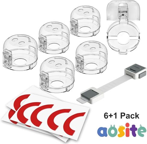 Stove Knob Covers for Child Safety,AOSITE 5 Pack Upgraded Gas Knob Covers for Kids Stove Guard with Strong Adhesive, Durable Design Childproof Oven Knob Locks for Babies and Pets,No Screws or Drill in Saudi Arabia