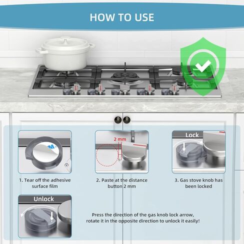 Stove Knob Covers for Child Safety,AOSITE 5 Pack Upgraded Gas Knob Covers for Kids Stove Guard with Strong Adhesive, Durable Design Childproof Oven Knob Locks for Babies and Pets,No Screws or Drill in Saudi Arabia