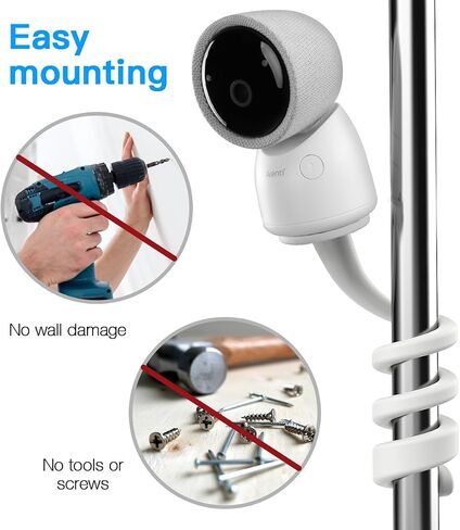 Clip Mount for Arenti Baby Monitor Without Tools or Wall Damage (White) in Saudi Arabia