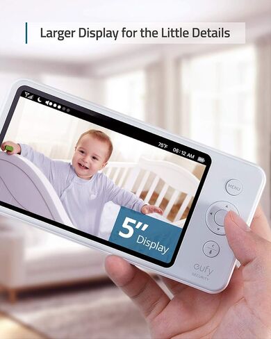 eufy Security, SpaceView Pro Video Baby Monitor with 5" Screen, Two-Way Audio, Security Camera, 720p, Pan & Tilt, Night Vision, Lullaby Player, Wide Angle Lens Not Included (No App Required) in Saudi Arabia