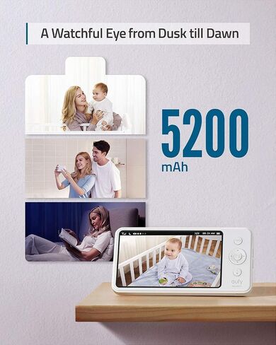 eufy Security, SpaceView Pro Video Baby Monitor with 5" Screen, Two-Way Audio, Security Camera, 720p, Pan & Tilt, Night Vision, Lullaby Player, Wide Angle Lens Not Included (No App Required) in Saudi Arabia