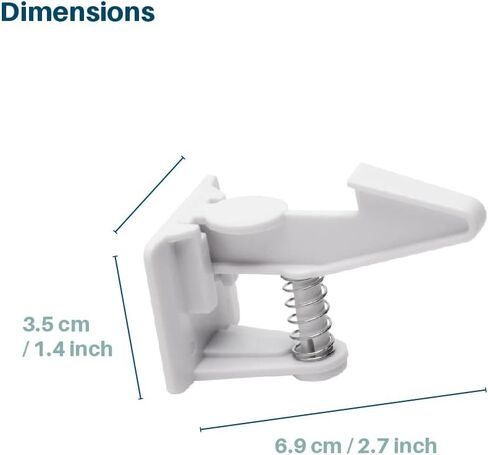 Inaya Cabinet Locks Baby Proofing - Child Proof Drawer Locks - Child Safety Cabinet Latches with 3M Adhesive Easy Installation - No Drilling or Extra Screws (8 Pack) in Kuwait