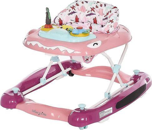 Dream On Me 2-in-1 Convertible Baby Steps Baby Walker in Pink, Adjustable Three Position Height Setting, Removable Tray, Easy to Fold and Store Baby Walker in Saudi Arabia