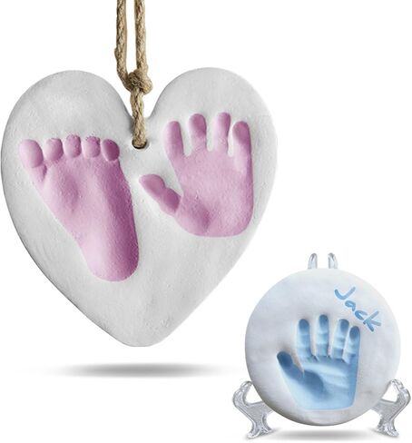 Baby Handprint and Footprint Kit Ornament Makers for Baby Girl Gifts & Baby Boy Gifts, Unique, Memory Art Personalized Baby Gifts for Baby Registry, Keepsake Box Nursery Decor in Kuwait