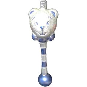 Blue Baby Rattle Glass Ornament 7" in Kuwait