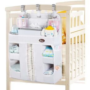 XL Hanging Diaper Caddy Organizer –Sturdy and Durable Baby Organizer – Diaper Stacker for Changing Table, Crib, Playard or Wall & Nursery Organization