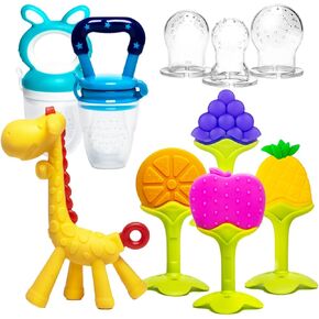 HONGTEYA Teething Toys for Babies 0-6 Months and 6-12 Months, Silicone Baby Teether Freezer, BPA Free Baby Tool Teething Toys, Teether Set for Infant Boys and Girls