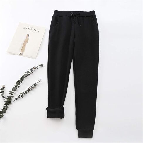 Andongnywell Womens Warm Fleece Pants Sherpa Lined Sweatpants Active Running Joggers Pants in Kuwait