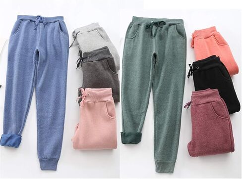 Andongnywell Women's Casual Warm Winter Fleece Sweatpants Running Active Thermal Sherpa Lined Jogger Pants in Saudi Arabia
