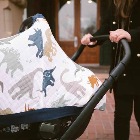 Little Unicorn Baby Car Seat Canopy | Soft & Breathable Muslin Fabric | Magnetic Closure Cover & Universal Fit | for Protection & Privacy | Nursing Cover (Porpoise) in Saudi Arabia