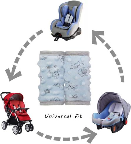 DODO NICI car seat Strap Cover for Baby, seat Belt Cover Cushion, Belt Pads fit Baby Carrier/Pushchair/Stroller, Cozy Peace Dotted Minky, Blue in Saudi Arabia