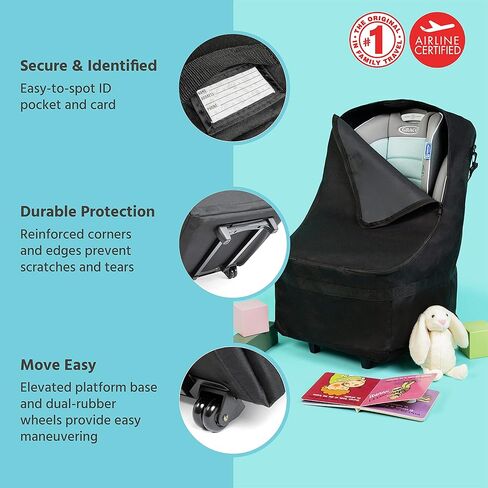 J.L. Childress Universal Side-Carry Car Seat Travel Bag, Black (Pack of 2) in Kuwait