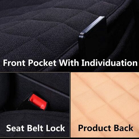 Linen Car Seat Covers Front Seat Only,Cooling Bottom Cars Seat Covers,Universal Car Seat Cushion Pad,Car Seat Protector Breathable[Beige] in Kuwait