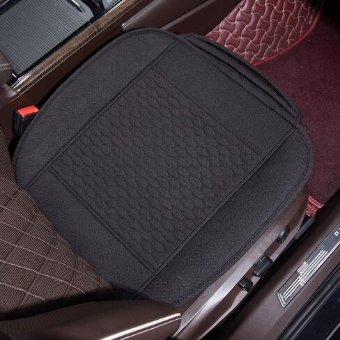 Linen Car Seat Covers Front Seat Only,Cooling Bottom Cars Seat Covers,Universal Car Seat Cushion Pad,Car Seat Protector Breathable[Beige] in Saudi Arabia