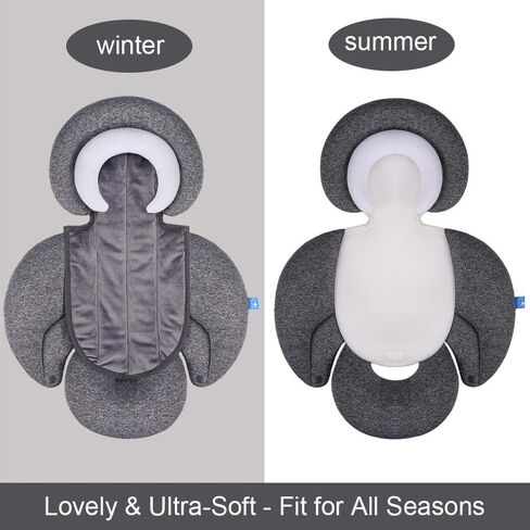 COOLBEBE Upgraded 3-in-1 Babybody Support for Newborn Infant Toddler - Extra Soft Car Seat Insert Cushion Pad, Perfect for Carseats, Strollers, Swings, Black in Saudi Arabia