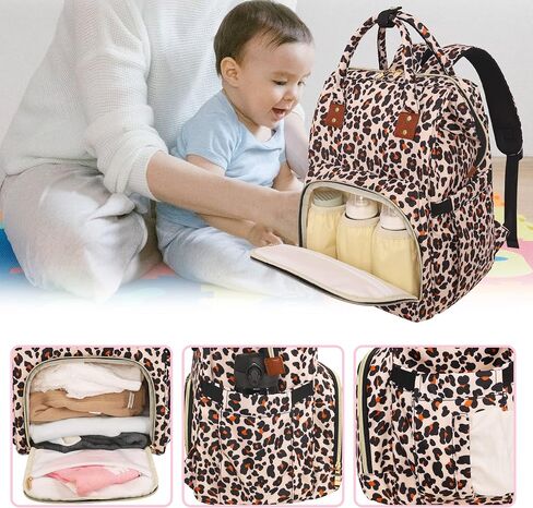 Femuar Diaper Bag Backpack Multifunction Maternity Nappy Baby Bag for Girls & Boys Large Capacity Travel Diaper Bags Dark Black in Saudi Arabia