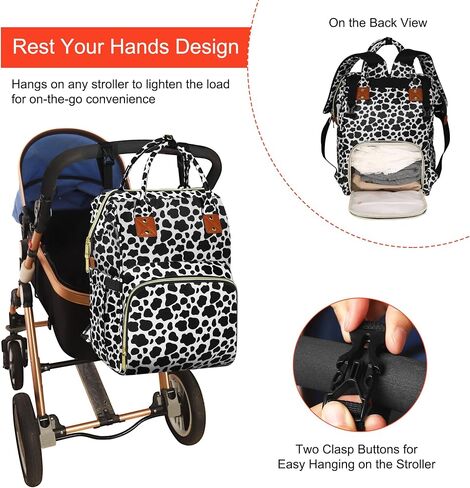 Diaper Bag Backpack Multi-Function Baby Bag With Large Capacity and Insulated Pockets Diaper Backpack Organizer Bag for Mom/Dad, Black in Kuwait