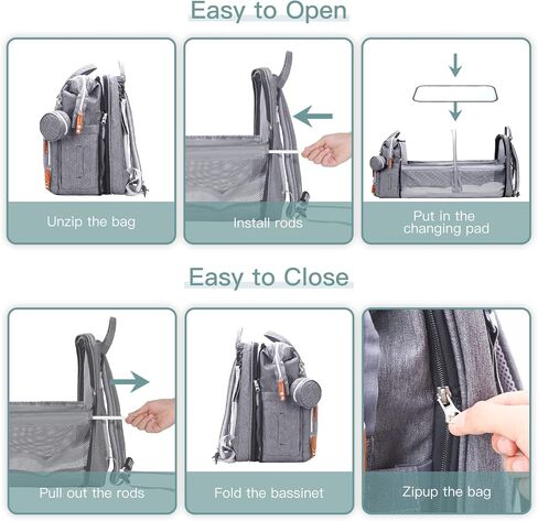 ISMGN Diaper Bag Backpack with Changing Station, Baby Bag for Mom, Grey | Baby Diaper Bag, Large Diaper Bag Backpack, Baby Bags for Boys Girls, Mens Diaper Bag, Diaper Backpack for Women in Kuwait
