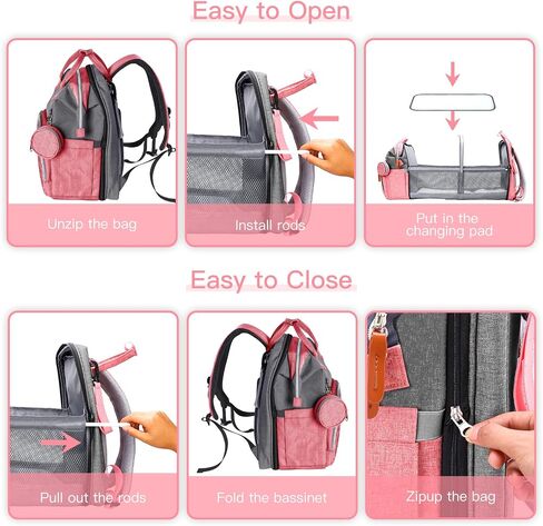 ISMGN Diaper Bag Backpack with Changing Station, Baby Bag for Mom, Grey | Baby Diaper Bag, Large Diaper Bag Backpack, Baby Bags for Boys Girls, Mens Diaper Bag, Diaper Backpack for Women in Saudi Arabia