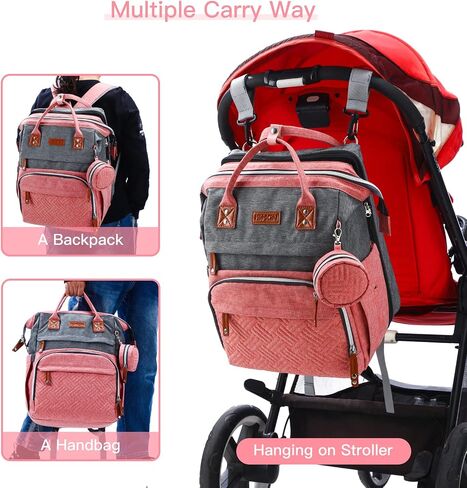 ISMGN Diaper Bag Backpack with Changing Station, Baby Bag for Mom, Grey | Baby Diaper Bag, Large Diaper Bag Backpack, Baby Bags for Boys Girls, Mens Diaper Bag, Diaper Backpack for Women in Saudi Arabia