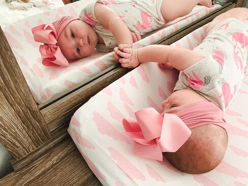 Premium Baby 4 Pack Girl Pure Jersey Machine Washable Pink and White Changing Table Cover – Diaper Changing Pad Cover Sheets in Kuwait