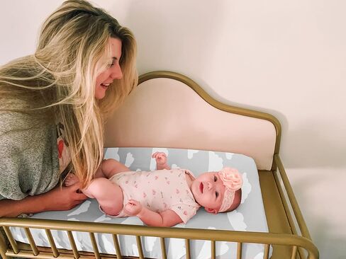 Changing Pad Cover – Premium Baby Changing Pad Covers 4 Pack – Boy or Girl Changing Pad Cover – Pure Cotton Machine Washable Grey and White Changing Table Cover – Diaper Changing Pad Cover Sheets in Saudi Arabia