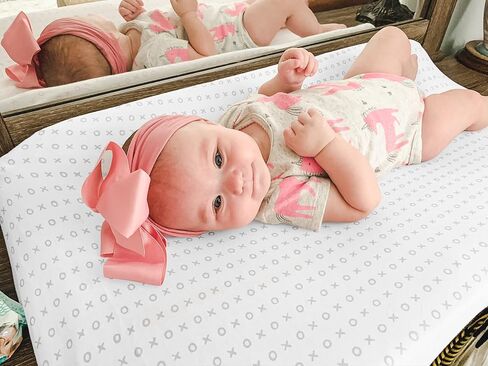 Changing Pad Cover – Premium Baby Changing Pad Covers 4 Pack – Boy or Girl Changing Pad Cover – Pure Cotton Machine Washable Grey and White Changing Table Cover – Diaper Changing Pad Cover Sheets in Saudi Arabia