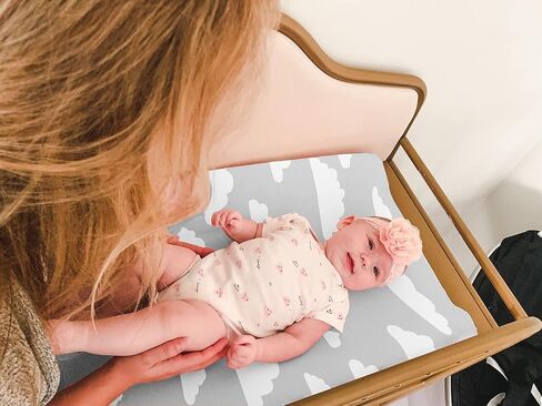 Changing Pad Cover – Premium Baby Changing Pad Covers 4 Pack – Boy or Girl Changing Pad Cover – Pure Cotton Machine Washable Grey and White Changing Table Cover – Diaper Changing Pad Cover Sheets in Saudi Arabia