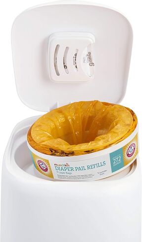 Munchkin Refill Set for STEP and PAIL Diaper Pails - Includes 8 Arm & Hammer Refill Rings and 3 PUCK Baking Soda Cartridges in Saudi Arabia