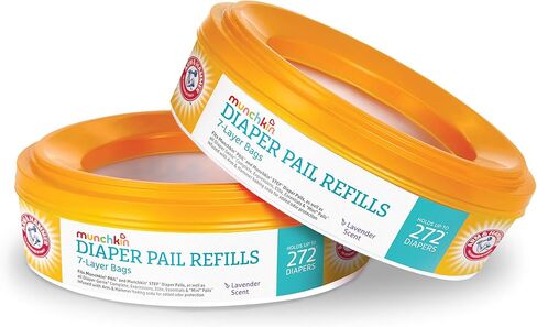 Munchkin Refill Set for STEP and PAIL Diaper Pails - Includes 8 Arm & Hammer Refill Rings and 3 PUCK Baking Soda Cartridges in Saudi Arabia