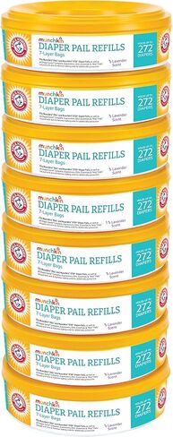 Munchkin Refill Set for STEP and PAIL Diaper Pails - Includes 8 Arm & Hammer Refill Rings and 3 PUCK Baking Soda Cartridges in Saudi Arabia