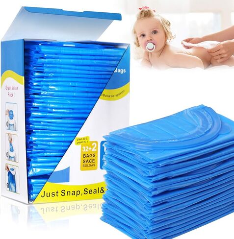 Diaper Pail Refill Bags, Holds 1088 Diapers 34 Bags Fully Compatible with Arm&Hammer Diaper Pail Disposal System, Diaper Pail Snap, Seal and Toss Pail Refill Bags in Saudi Arabia