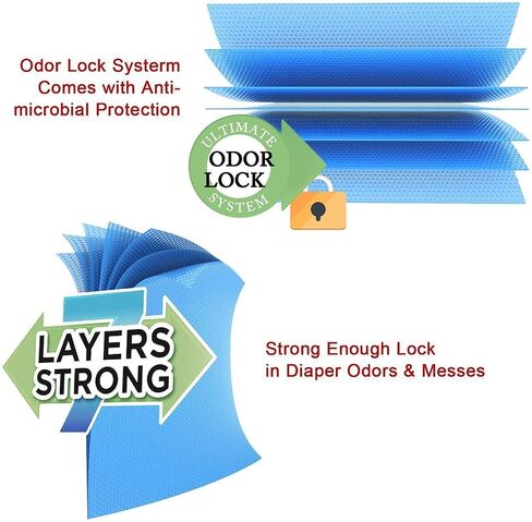 Diaper Pail Refill Bags, Holds 1088 Diapers 34 Bags Fully Compatible with Arm&Hammer Diaper Pail Disposal System, Diaper Pail Snap, Seal and Toss Pail Refill Bags in Saudi Arabia