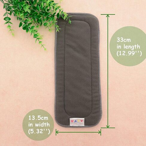 AlVABABY 12pcs Cloth Diaper Inserts,5-Layer Inserts,Reusable Liners for Baby Cloth Diapers12ZTN in Saudi Arabia