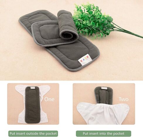 AlVABABY 12pcs Cloth Diaper Inserts,5-Layer Inserts,Reusable Liners for Baby Cloth Diapers12ZTN in Saudi Arabia