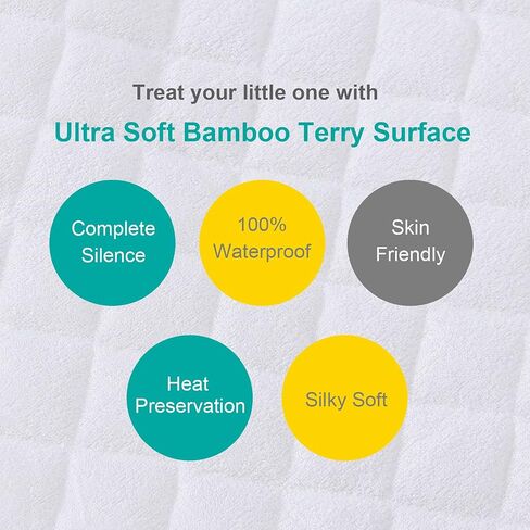 Changing Pad Liner - 5 Pack (Improved Thickness), Superior Bamboo Terry Surface, Waterproof & Absorbent Diaper Changing pad Liners in Saudi Arabia