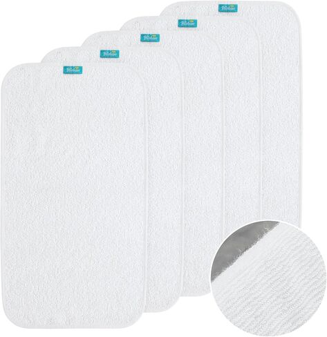 Changing Pad Liners 5-Pack Waterproof, 28"x15", Flannel, Absorbent | White, Flannel Cotton Surface, Waterproof TPU Backing, Absorbent & Quick-Dry, Machine Washable, Fits Standard Changing Pads in Saudi Arabia