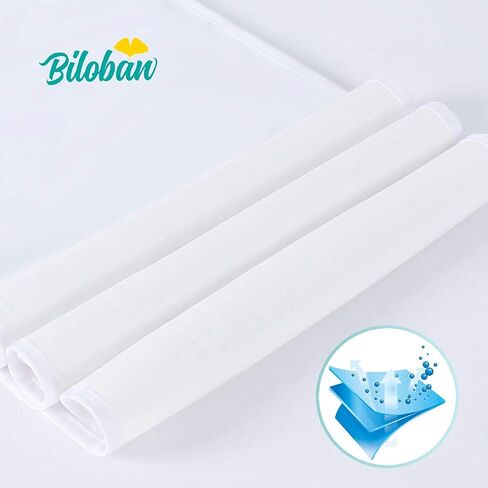 Changing Pad Liners 5-Pack Waterproof, 28"x15", Flannel, Absorbent | White, Flannel Cotton Surface, Waterproof TPU Backing, Absorbent & Quick-Dry, Machine Washable, Fits Standard Changing Pads in Saudi Arabia