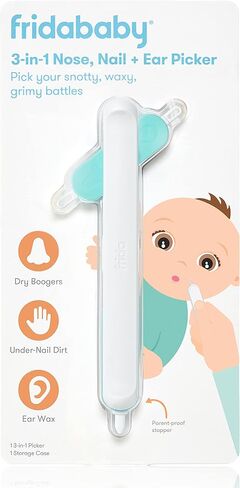 Frida Baby 3-in-1 Nose, Nail + Ear Picker by Frida Baby the Makers of NoseFrida the SnotSucker, Safely Clean Baby's Boogers, Ear Wax & More in Saudi Arabia