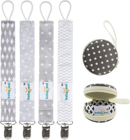 babygoal Baby White Black Pacifier Clips, 3 Pack Pacifier Holder Clips for Boys and Girls Fits for Most Pacifiers and Binkies MP01 in Saudi Arabia