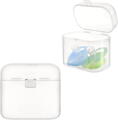 Accmor Pacifier Container Can Storage 2 Pacifiers, Baby Pacifier Holder Case for Travel, BPA Free,Transparent in Saudi Arabia
