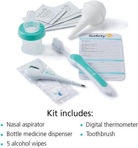 Safety 1st Deluxe Baby Healthcare and Grooming Kit, Arctic Blue, Newborn Baby Essentials, One Size, 25 Pieces in Kuwait