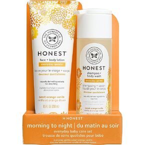 The Honest Company 2-in-1 Cleansing Shampoo + Body Wash and Face + Body Lotion Bundle | Gentle for Baby | Naturally Derived | Lavender Calm, 18.5 fl oz